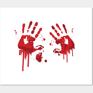 Bloody handprints Posters and Art
